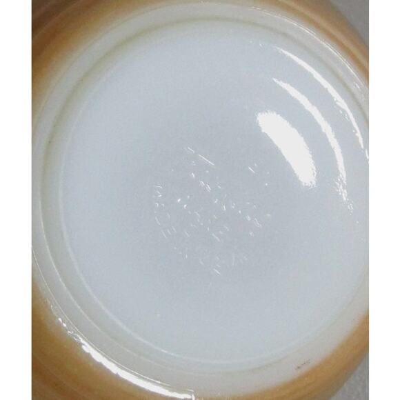 Fire King Peach Luster Ovenware Ribbed Handled Soup Bowls Set of 2 Vintage 1970s - Picture 5 of 5